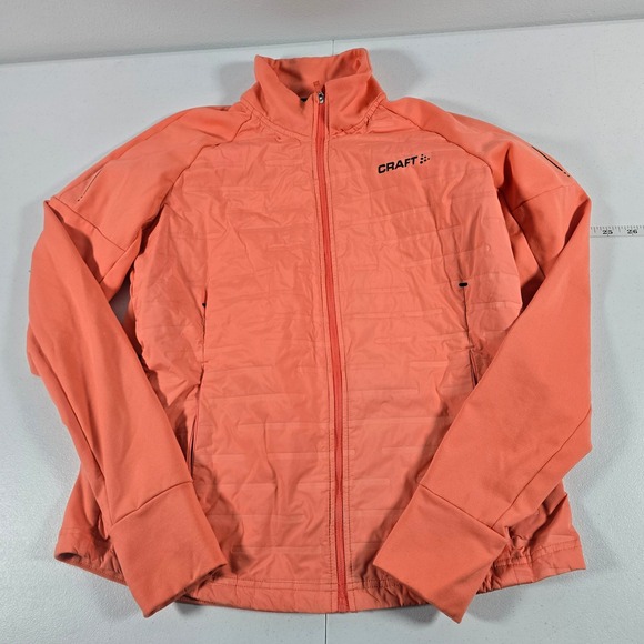 Black Craft Jackets & Blazers - Craft Sportswear Women M Coral Orange Hybrid Full Zip Running Jacket 1907697